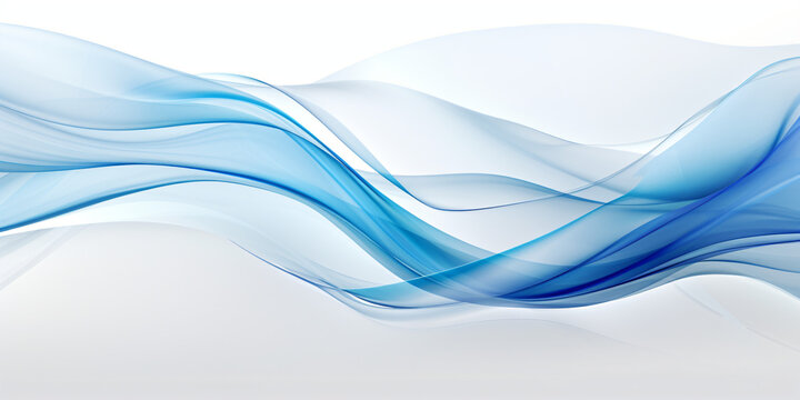 abstract background with smooth lines waves in blue colors and white background © Marc Kunze