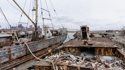 old ship ran aground in Ukraine
