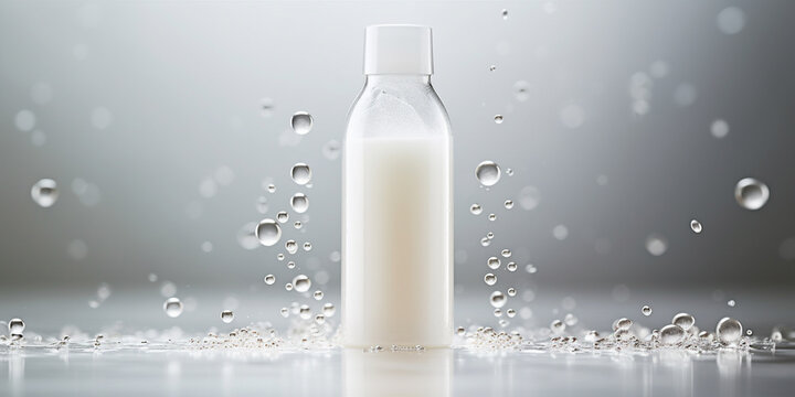 A Close-up of a clear liquid cosmetic product
