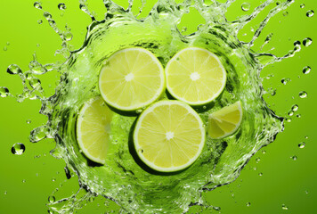 Green lemon and water