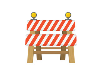 Stop traffic road barrier icon in flat style. Roadwork vector illustration on isolated background. Safety barricade sign business concept.