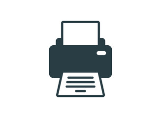 Printer icon in flat style. Office machine vector illustration on isolated background. Printout sign business concept.