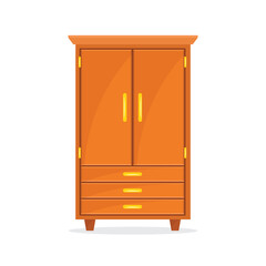 Cupboard icon in flat style. Wardrobe storage vector illustration on isolated background. Drawer cabinet sign business concept.