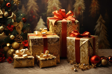 Fototapeta na wymiar Christmas gifts
