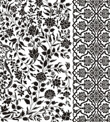 wedding card design, traditional paisley floral pattern , royal India	