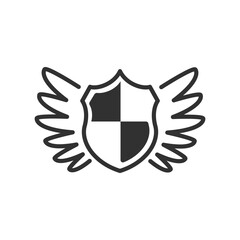 Laurel wreath and shield award, linear icon. Line with editable stroke