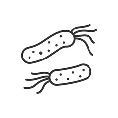 Bacteria bacilli, linear icon. Line with editable stroke
