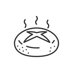 hot bread, linear icon. Line with editable stroke