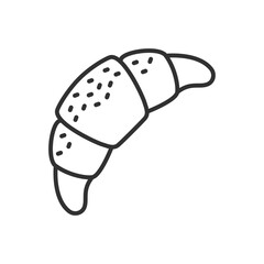 Croissant, linear icon. Line with editable stroke