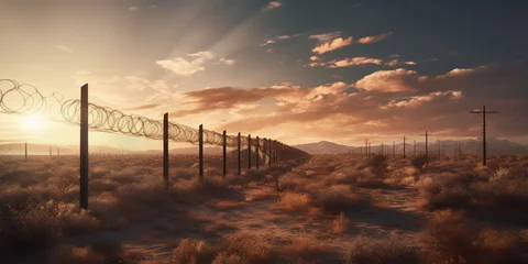 Foto op Plexiglas US border fence © xartproduction