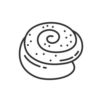 recommend clip art: snail bun, linear icon. Line with editable stroke
