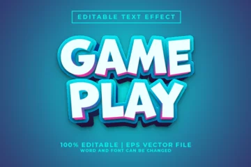 Foto op Plexiglas Game Play 3d Editable Text Effect Cartoon Style Premium Vector © Nadhifa Creative