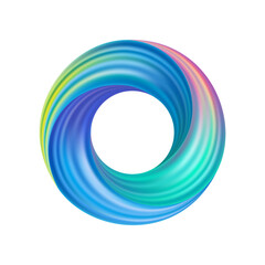 Colorful bright circle on white background, abstract spiral, whirlpool or vortex.