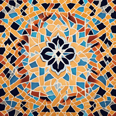 the intricate patterns and vibrant colors of a traditional Moroccan mosaic