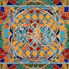 the intricate patterns and vibrant colors of a traditional Moroccan mosaic