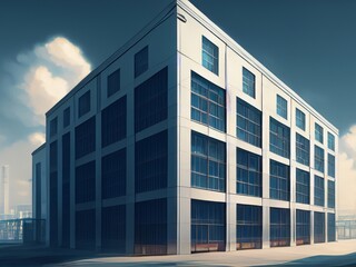 Fototapeta na wymiar modern office building with sky