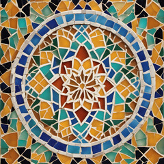 Fototapeta na wymiar the intricate patterns and vibrant colors of a traditional Moroccan mosaic