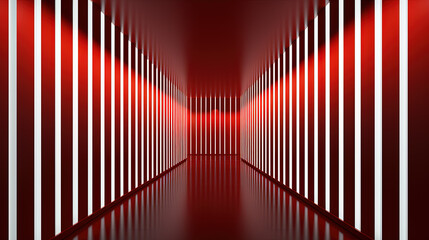 Obraz premium Perspective in white stripes on an abstract red background