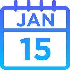 01-January - 15 Line Gradient Icon pictogram symbol visual illustration   