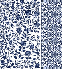 wedding card design, traditional paisley floral pattern , royal India	