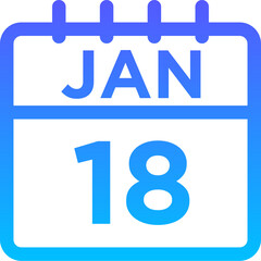 01-January - 18 Line Gradient Icon pictogram symbol visual illustration   