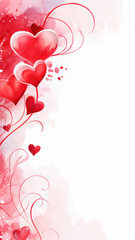 Watercolor Valentine's Day Greeting Card Mockup, Generative AI