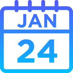 01-January - 24 Line Gradient Icon pictogram symbol visual illustration   