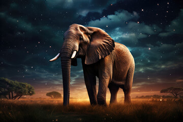 Elephant at night