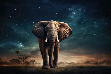 Elephant at night