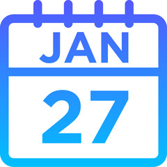 01-January - 27 Line Gradient Icon pictogram symbol visual illustration   
