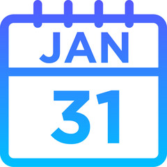 01-January - 31 Line Gradient Icon pictogram symbol visual illustration   