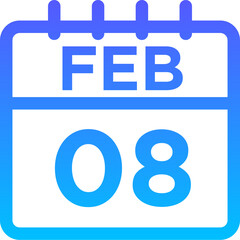 02-February - 08 Line Gradient Icon pictogram symbol visual illustration   