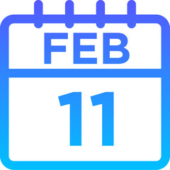 02-February - 11 Line Gradient Icon pictogram symbol visual illustration   
