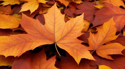 Naklejka na ściany i meble autumn maple leaves, autumn leaves background, full hd leaf background, autumn leaves wallpaper