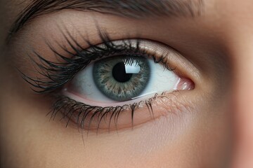 Close-up eye. Detailed Exploration of Eyes Health Makeup and Elegance