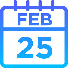 02-February - 25 Line Gradient Icon pictogram symbol visual illustration   