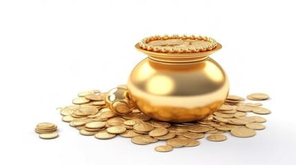 Dhanteras, Akshaya Tritiya, Golden kalash and coins, Generative ai