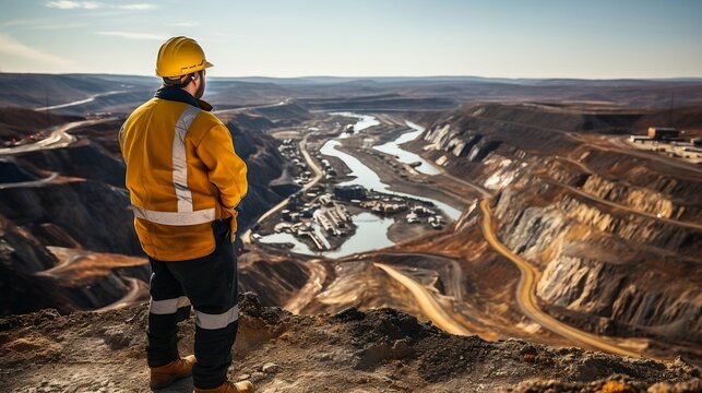 copper mine worker open pit Mine Surveying
