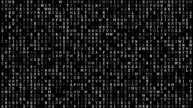 Creative disorder exploring artistic chaos of random text in graphic design. Moving letters animated alphabet creates mesmerizing visual experience