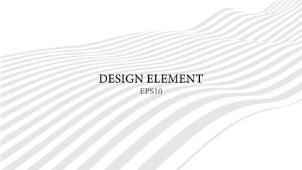 Black and white abstract wave. Optical illusion. Twisted vector illustration.