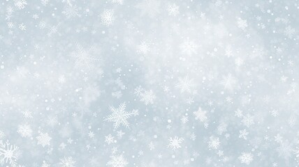 Naklejka na ściany i meble White snowflakes on a plain white or blue background, highlighting their unique symmetrical patterns. SEAMLESS PATTERN. SEAMLESS WALLPAPER.