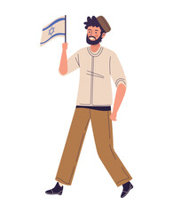 israel man waving flag