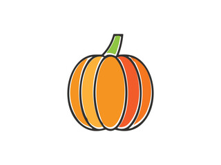 pumpkin flat icon vector , halooween pumpkin	
