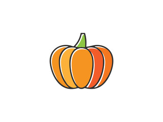 pumpkin flat icon vector , halooween pumpkin	
