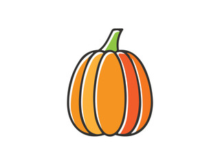 pumpkin flat icon vector , halooween pumpkin	
