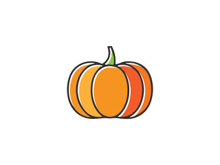 pumpkin flat icon vector , halooween pumpkin	
