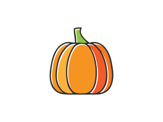 pumpkin flat icon vector , halooween pumpkin	
