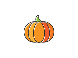 pumpkin flat icon vector , halooween pumpkin	
