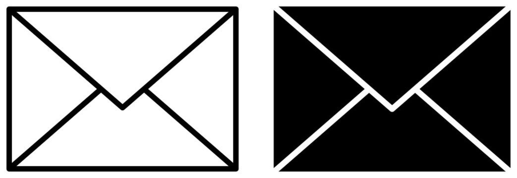 recommend clip art: Mail icon set. Envelope outline and silhouette. Email, letter, sms illustration.