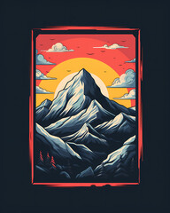 minimalist background with a mountains landscape